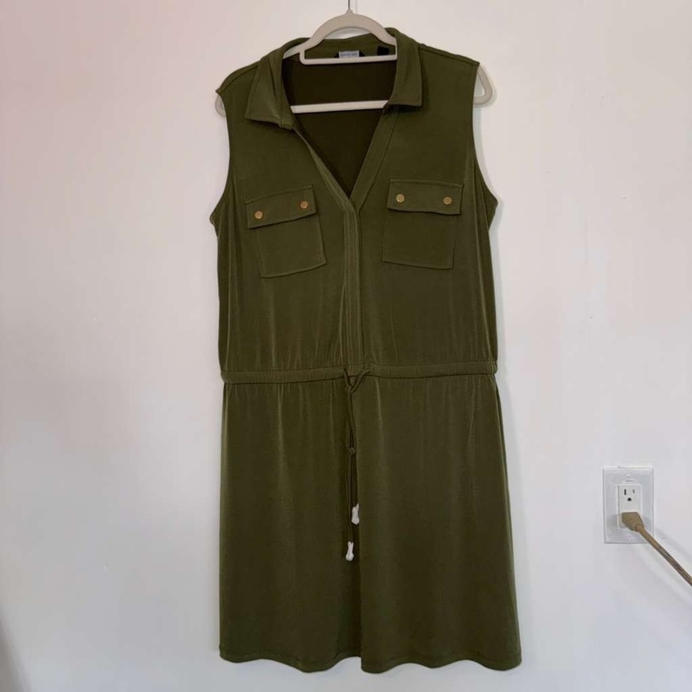 Susan Graver Every Day Women's LP Liquid Knit Drawstring Waist Dress Sleeveless
